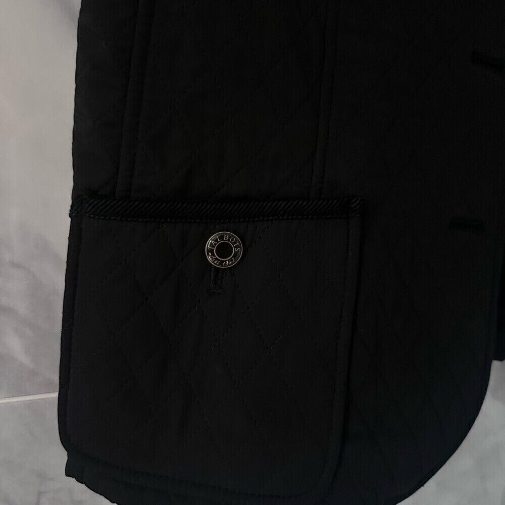 Talbots Womens Black Quilted Button Down Vest Jacket Size Medium - Picture 6 of 10